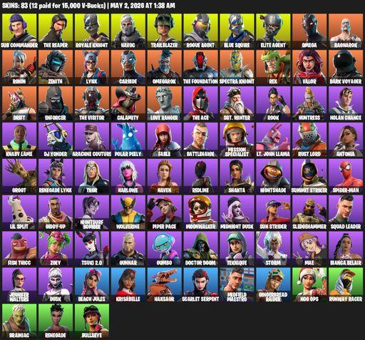 [PC/PSN/XBOX] | 83 skins | Take The L | Royale Knight | The Reaper | Elite Agent | Blue Squire | Omega | Sub Commander | Havoc | Trailblazer | Full Access