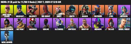 [PC/PSN/XBOX] | 21 skins | OG STW | Rose Team Leader | Warpaint | Calamity | Red Knight | Drift | Zenith | Shogun | Criterion | Lynx | Katalina | Full Access