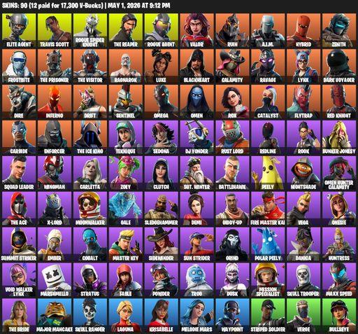 [PC/PSN] | 90 skins | Take The L | Travis Scott | The Reaper | Elite Agent | Omega | Rogue Spider Knight | Rogue Agent | Valor | Ruin | A.I.M. | Full Access