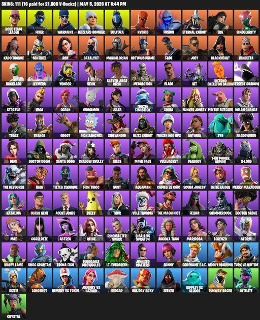 [PC/XBOX] | 111 skins | OG STW | Reaper Axe | Rose Team Leader | Fixer | Warpaint | Blizzard Bomber | Sultura | Hybrid | Fusion | Eternal Knight | Era | Full Access