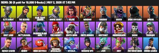 [PC/XBOX] | 30 skins | Take The L | The Reaper | Elite Agent | Omega | Blue Team Leader | Rogue Agent | Valor | Wukong | Carbide | Raven | Full Access