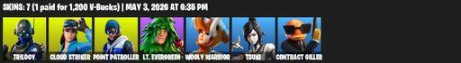 [PC/XBOX] | 7 skins | Trilogy | Cloud Striker | Point Patroller | Lt. Evergreen | Wooly Warrior | Tsuki | Contract Giller | Perfect Point | Full Access