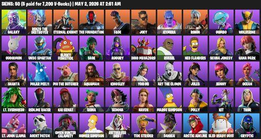 [PC/PSN/XBOX] | 50 skins | Galaxy | Renzo the Destroyer | Eternal Knight | The Foundation | Fade | Joey | Kymera | Ronin | Gumbo | Wolverine | Full Access