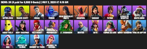 [PC/PSN/XBOX] | 24 skins | Travis Scott | Astro Jack | Midas | Fusion | Gear Specialist Maya | Deadpool | Sorana | TNTina | 8-Ball vs Scratch | Full Access