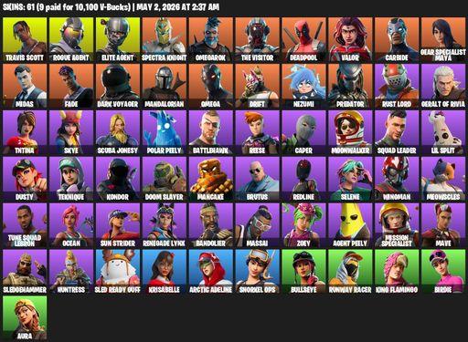 [PC/PSN] | 61 skins | Take The L | Travis Scott | Elite Agent | Omega | Rogue Agent | Spectra Knight | Omegarok | The Visitor | Deadpool | Valor | Full Access
