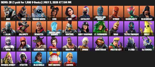 [PC/XBOX] | 35 skins | Dire | Ruin | Frozen Raven | Luxe | Rox | Catalyst | Frozen Red Knight | Hybrid | Singularity | Blackheart | A.I.M. | Calamity | Full Access