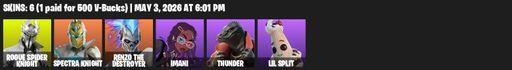 [PC/PSN] | 6 skins | Rogue Spider Knight | Spectra Knight | Renzo the Destroyer | Imani | Thunder | Lil Split | Spectra Slasher | The Ashglow Blade | Full Access