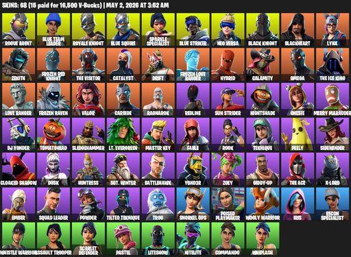 [PC/XBOX] | 68 skins | Merry Mint Axe | Floss | Black Knight | Sparkle Specialist | Royale Knight | Blue Squire | Omega | Rogue Agent | Full Access