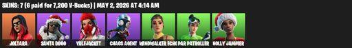 [PC/PSN/XBOX] | 7 skins | Joltara | Santa Dogg | Yulejacket | Chaos Agent | Windwalker Echo | Par Patroller | Holly Jammer | Sparkling Star | Full Access