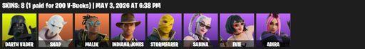[PC/PSN/XBOX] | 8 skins | Darth Vader | Snap | Malik | Indiana Jones | Stormfarer | Sabina | Evie | Adira | Dragon Rune Lance | Pairing Blades | Full Access