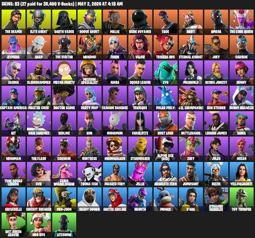 [PC/PSN/XBOX] | 83 skins | Take The L | The Reaper | Elite Agent | Omega | Darth Vader | Rogue Agent | Malik | Dark Voyager | Fade | Drift | Full Access
