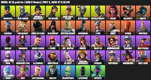 [PC/XBOX] | 47 skins | Floss | Take The L | OG STW | Sparkle Specialist | Royale Knight | The Reaper | Elite Agent | Blue Squire | Warpaint | Full Access
