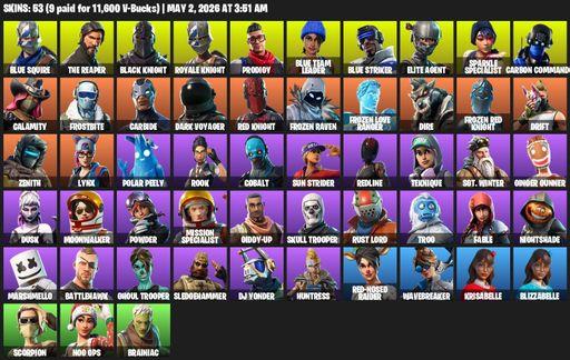 [PC/XBOX] | 53 skins | Floss | Take The L | Black Knight | Sparkle Specialist | Royale Knight | The Reaper | Elite Agent | Blue Squire | Prodigy | Full Access