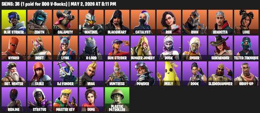 [PC/PSN/XBOX] | 35 skins | Blue Striker | Zenith | Calamity | Sentinel | Blackheart | Catalyst | Rox | Ruin | Vendetta | Luxe | Hybrid | Drift | Lynx | Full Access