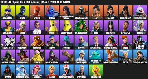 [PC/XBOX] | 47 skins | Lara Croft | Neo Versa | Fixer | Hybrid | Fusion | Gear Specialist Maya | Mandalorian | Raz | Sorana | Blackheart | Snowmando | Full Access