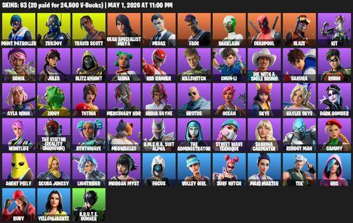 [PC/PSN] | 53 skins | Travis Scott | Point Patroller | Trilogy | Gear Specialist Maya | Midas | Fade | Backlash | Deadpool | Blaze | Kit | Sonia | Full Access