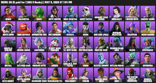 [PC] | 50 skins | Kendo | Killswitch | Ziggy | Onyx Winter | UNSC Spartan | Agent Patch | Wookiee Team Leader | Dupli-Kate | Haylee Skye | Full Access