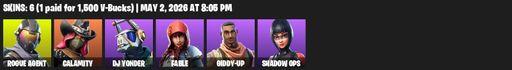 [PC/PSN/XBOX] | 6 skins | Rogue Agent | Calamity | DJ Yonder | Fable | Giddy-up | Shadow Ops | Reckoning | Guiding Glow | Smash Up | Default Pickaxe | Full Access