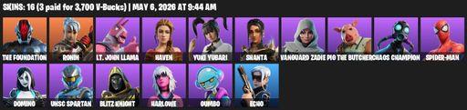 [PC/PSN/XBOX] | 16 skins | The Foundation | Ronin | Lt. John Llama | Haven | Yuki Yubari | Shanta | Vanguard Zadie | Pig the Butcher | Chaos Champion | Full Access