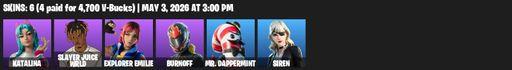 [PC/PSN/XBOX] | 6 skins | Katalina | Slayer Juice WRLD | Explorer Emilie | Burnoff | Mr. Dappermint | Siren | The Destroyer's Destroyer | Full Access