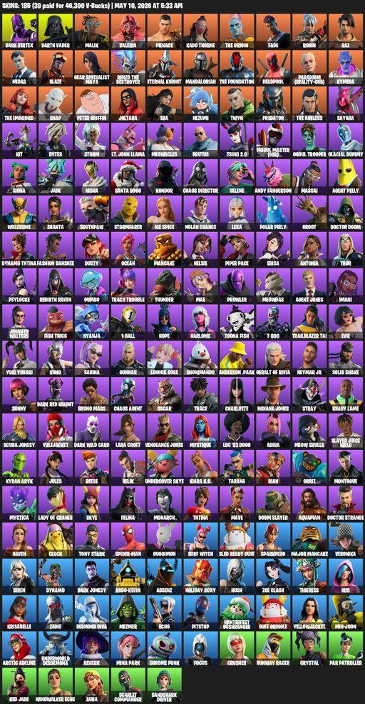 [PC/PSN] | 185 skins | Leviathan Axe | Lara Croft | Dark Vertex | Darth Vader | Malik | Valeria | Menace | Kado Thorne | The Origin | Fade | Ronin | Full Access
