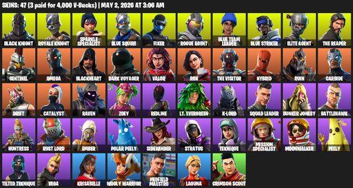 [PC/XBOX] | 47 skins | Floss | Take The L | Black Knight | Sparkle Specialist | Royale Knight | The Reaper | Elite Agent | Blue Squire | Omega | Fixer | Full Access