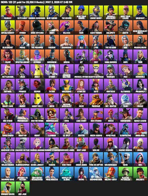[PC] | 122 skins | Leviathan Axe | Floss | Take The L | OG STW | Sparkle Specialist | Royale Knight | The Reaper | Elite Agent | Blue Squire | Omega | Full Access