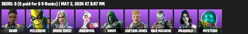 [PC/XBOX] | 9 skins | Shuri | Peelverine | Emma Frost | Gwenpool | Doom | Captain Jones | War Machine | Marigold | Mysterio | Golden Daggers | Full Access