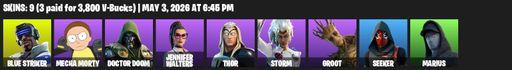 [PC/XBOX] | 9 skins | Blue Striker | Mecha Morty | Doctor Doom | Jennifer Walters | Thor | Storm | Groot | Seeker | Marius | Solar Slicer | Full Access
