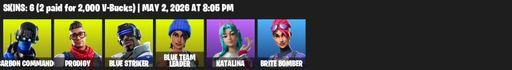 [PC/XBOX] | 6 skins | Carbon Commando | Prodigy | Blue Striker | Blue Team Leader | Katalina | Brite Bomber | The Destroyer's Destroyer | Full Access