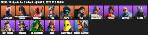 [PC/PSN/XBOX] | 16 skins | Catalyst | Gear Specialist Maya | Deadpool | Lynx | Zenith | Era | Meowscles | TNTina | Brutus | X-Lord | Sgt. Winter | Full Access