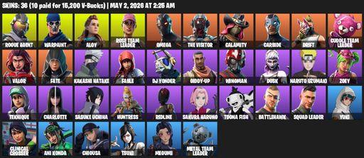 [PC/PSN/XBOX] | 36 skins | 900 V-bucks | OG STW | Omega | Rogue Agent | Warpaint | Aloy | Rose Team Leader | The Visitor | Calamity | Carbide | Drift | Full Access