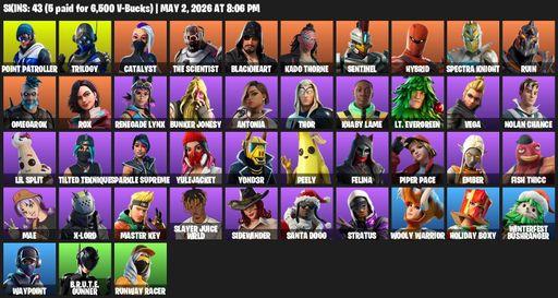 [PC/XBOX] | 43 skins | Point Patroller | Trilogy | Catalyst | The Scientist | Blackheart | Kado Thorne | Sentinel | Hybrid | Spectra Knight | Ruin | Full Access