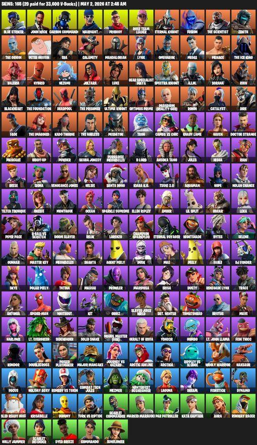 [PC/PSN/XBOX] | 165 skins | OG STW | Blue Striker | John Wick | Carbon Commando | Warpaint | Prodigy | Rose Team Leader | Eternal Knight | Fusion | Full Access
