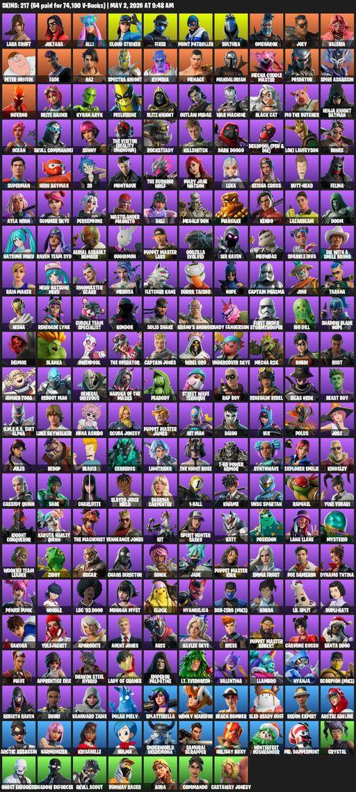[PC/PSN/XBOX] | 217 skins | Lara Croft | Joltara | Alli | Cloud Striker | Fixer | Point Patroller | Sultura | Omegarok | Joey | Valeria | Full Access