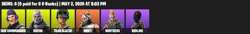 [PC/PSN/XBOX] | 6 skins | Sub Commander | Havoc | Trailblazer | Drift | Huntress | Redline | Rift Edge | Tenderizer | Balloon Axe | The Imagined Blade | Full Access
