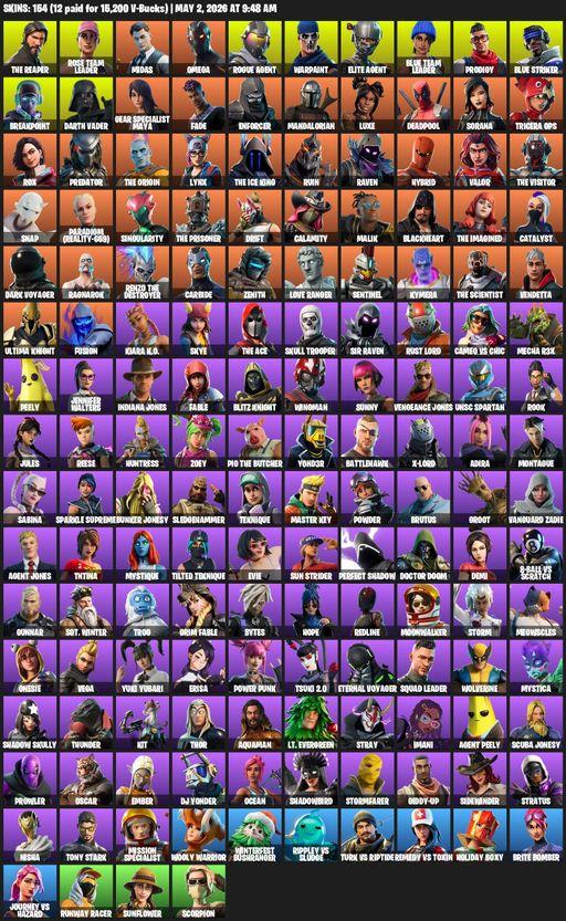 [PC/PSN/XBOX] | 154 skins | Take The L | OG STW | The Reaper | Elite Agent | Omega | Rose Team Leader | Midas | Rogue Agent | Warpaint | Full Access