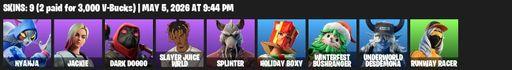 [PC/XBOX] | 9 skins | Nyanja | Jackie | Dark Doggo | Slayer Juice WRLD | Splinter | Holiday Boxy | Winterfest Bushranger | Underworld Desdemona | Full Access