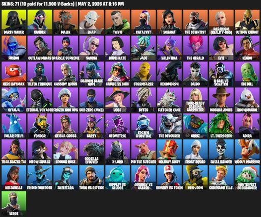 [PC/PSN] | 71 skins | Darth Vader | Xander | Malik | Snap | Twyn | Catalyst | Sorana | The Scientist | Paradigm (Reality-659) | Ultima Knight | Fusion | Full Access