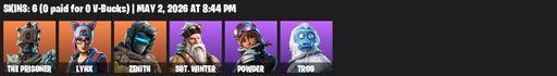 [PC/PSN/XBOX] | 6 skins | The Prisoner | Lynx | Zenith | Sgt. Winter | Powder | Trog | Scorcher | Scratchmark | Marshy Smasher | Abominable Axe | Full Access