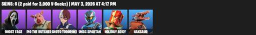 [PC/PSN/XBOX] | 6 skins | Ghost Face | Pig the Butcher | Shoto Todoroki | UNSC Spartan | Holiday Boxy | Haxsaur | Dumbbell Driver | Zoomie Groove | Full Access