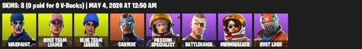 [PC] | 8 skins | Take The L | OG STW | Mako | Warpaint | Rose Team Leader | Blue Team Leader | Carbide | Mission Specialist | Battlehawk | Moonwalker | Full Access
