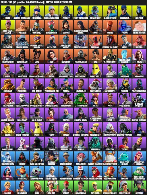 [PC/XBOX] | 130 skins | Merry Mint Axe | OG STW | Lara Croft | Fixer | Carbon Commando | Neo Versa | Blizzard Bomber | Trilogy | Point Patroller | Full Access