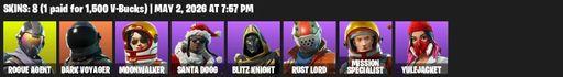 [PC] | 8 skins | 550 V-bucks | Take The L | Rogue Agent | Dark Voyager | Moonwalker | Santa Dogg | Blitz Knight | Rust Lord | Mission Specialist | Full Access