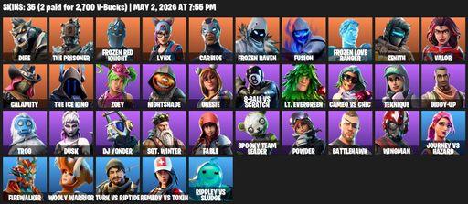 [PC/PSN/XBOX] | 35 skins | Dire | The Prisoner | Frozen Red Knight | Lynx | Carbide | Frozen Raven | Fusion | Frozen Love Ranger | Zenith | Valor | Full Access