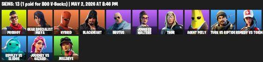 [PC/XBOX] | 13 skins | Prodigy | Gear Specialist Maya | Hybrid | Blackheart | Brutus | Jennifer Walters | Thor | Agent Peely | Turk vs Riptide | Full Access