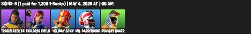 [PC/PSN/XBOX] | 5 skins | Trailblazer Tai | Explorer Emilie | Holiday Boxy | Mr. Dappermint | Runway Racer | Premiere Poms | Backup Blades | Full Access
