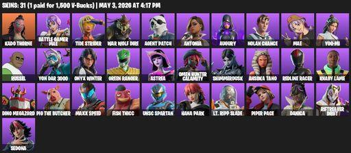 [PC/XBOX] | 31 skins | Kado Thorne | Battle Gamer Mae | Tide Strider | War Wolf Dire | Agent Patch | Antonia | Augury | Nolan Chance | Mae | Yoo-mi | Full Access