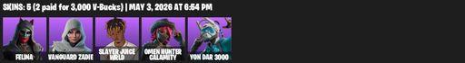 [PC/PSN] | 5 skins | Felina | Vanguard Zadie | Slayer Juice WRLD | Omen Hunter Calamity | Yon Dar 3000 | Outlaw's Whipknives | Crystal Fang | Full Access