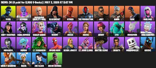 [PC/XBOX] | 34 skins | Fixer | Kymera | Paradigm (Reality-659) | Blackheart | Hybrid | The Foundation | Joey | Ronin | Fade | Harlowe | Ruby Shadows | Full Access